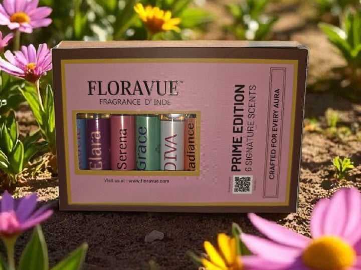 Floravue Signature Aura Collection – Female Trial Pack | 6 x 10ml Eau de Parfum | Ultra Intense Premium Perfume Gift Set for Women