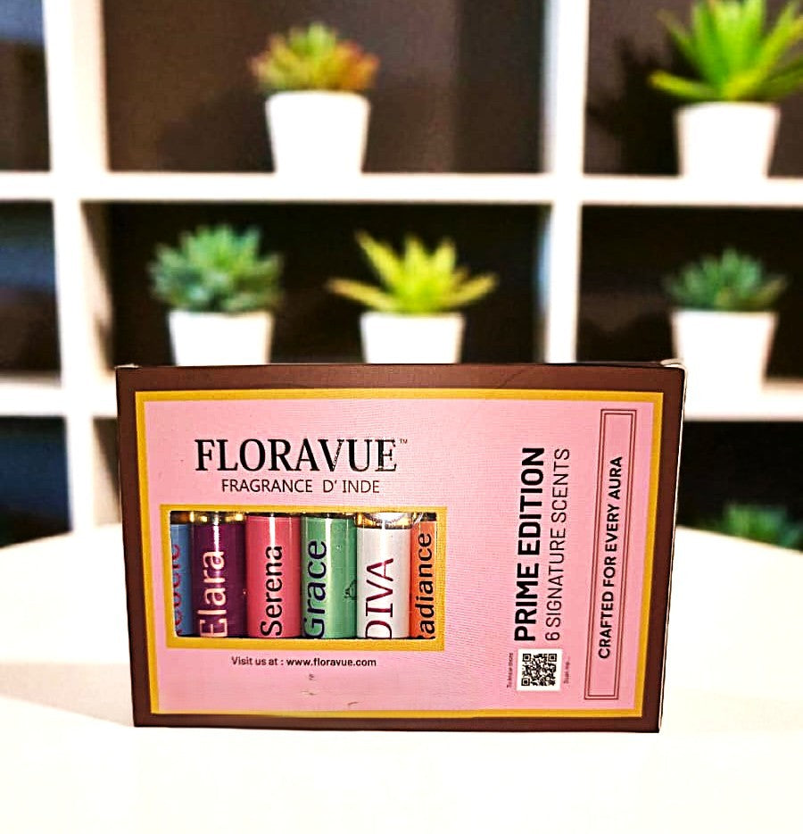 Floravue Signature Aura Collection – Female Trial Pack | 6 x 10ml Eau de Parfum | Ultra Intense Premium Perfume Gift Set for Women