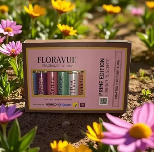 Floravue Signature Aura Collection – Female Trial Pack | 6 x 10ml Eau de Parfum | Ultra Intense Premium Perfume Gift Set for Women